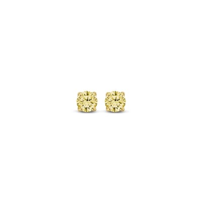 New Bling 9NBG-0560 Gouden Oorknopjes met Zirkonia 3mm - Geel - Rond - 14 Karaat - Goud