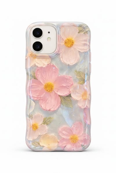 Vrolijk telefoonhoesje met geschilderde bloemen - geschikt voor IPhone 16 standaard
