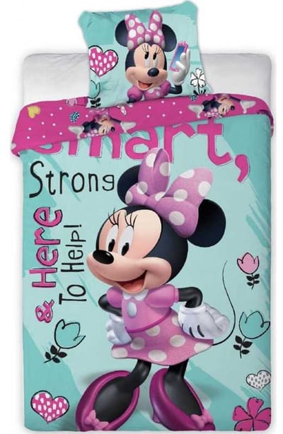 Disney - Minnie Mouse - Dekbedovertrek - 140x200 Cm - Eenpersoons - Dubbelzijdig bedrukt - Microvezel