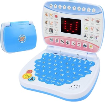 Kindertoetsenbord - Peuter laptop - Vroeg leren - Grappig geluid - 16.2 x 13.2 cm - Blauw