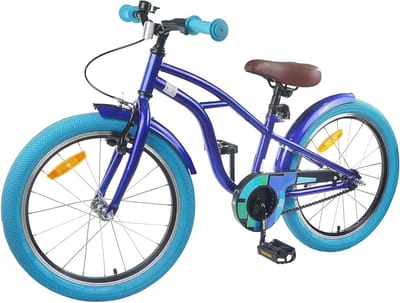 Kinderfiets - Jongensmeisjesfiets - Buiten Spelen - Veilige Stabiliteit - 22 inch - Donkerblauw