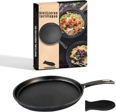 GTB® Skillet Gietijzer - Gietijzeren Koekenpan - Skillet - Zwart - 40cm x 26cm x 5cm