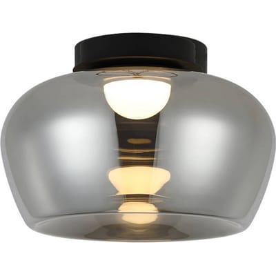 Viokef LED plafondlamp Nadia, Ø 38 cm, rookgrijs, glas