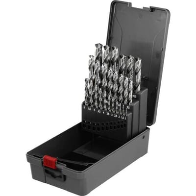 TOOLCRAFT TO-10926867 HSS-G Metaal-spiraalboorset 25-delig Gezamenlijke lengte 195 mm Gehard DIN 338 Cilinderschacht 1 set(s)