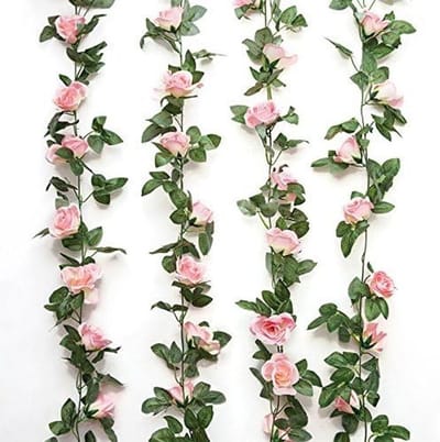 Nep Rozen Slinger - 2 Stuks Kunstbloemen Klimplant voor Bruiloft, Feest en Decoratie (2.3m per stuk)