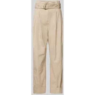 Straight fit stoffen broek met bandplooien, model 'Tashaina'