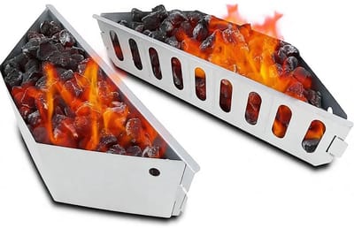 Dailygoods- Houtskoolmand voor Weber - Houtskoolbrikettenhouder - Grillmand - Indirecte Warmte - Direct Grillen - 2 Stuks