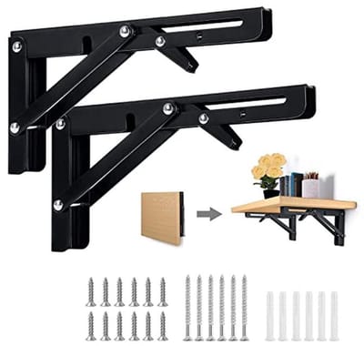 Inklapbare wandplankhouders voor zware belasting - Max. 60 kg (2 stuks)