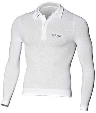 Sixs Lange Mouw Poloshirt Wit S Man