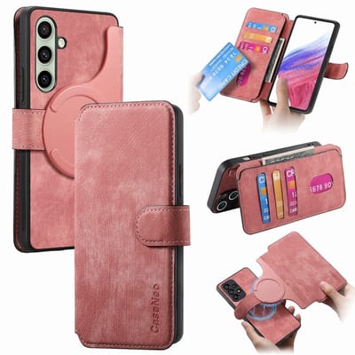CaseNeo Hoesje - Geschikt voor Samsung Galaxy S24 FE Hoesje - CaseNeo 2-in-1 Book Case & Back Cover - Roze