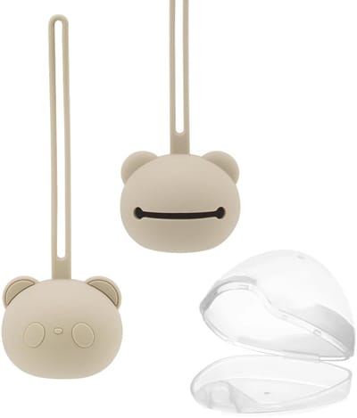 Dailygoods - Siliconen Fopspeen met BPA-vrije Opbergdoos, Beige