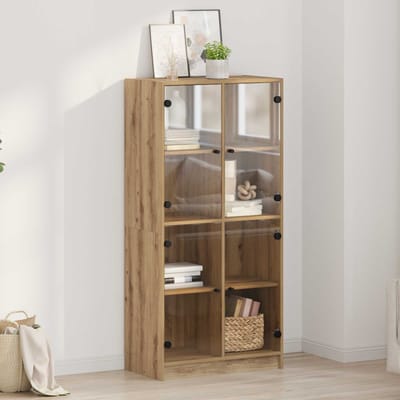 vidaXL Highboard Artisan Eiken 68 x 37 x 142 cm Bewerkt hout