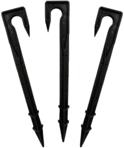 Klemspies Druppelslang - Grondpen Irrigatiehouder - Bodem Bevestiging - Kunststof Duurzaam - 16 mm 18 cm - Zwart