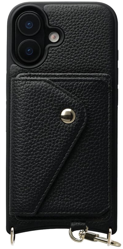 AVY Leren Hoesje Geschikt voor Apple iPhone 17 | Met Magnetische Kaarthouder | Compatibel met MagSafe | Leather Case met Wallet | Zwart