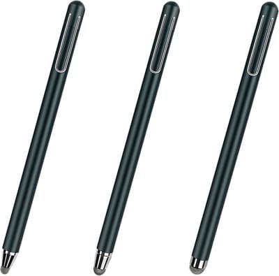 Cazy 3x Universele Stylus Pen / Stylus Pen Tablet - Touchscreen Compatible - Hoogwaardig materiaal - Beeldscherm Vingerafdruk Vrij - 4/6/8 mm - Zwart