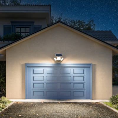 Philips UltraEfficient Zyren Wandlamp - Solar Beveiligingslamp - Floodlight - Bewegingssensor - Helder wit licht: 3000K - 24,5W - Wit - Twee lichtstanden - Schemersensor - Zonne-energie - Waterbestendig
