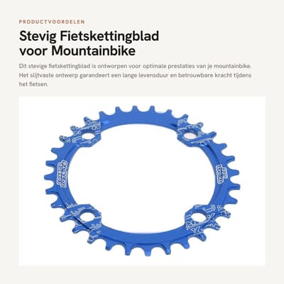 Dailygoods- Fietskettingblad Slijtvast - Stevig - Smal/Breed - Voor Mountainbike - Hoogwaardige Kwaliteit - Duurzaam Materiaal - Kettingblad
