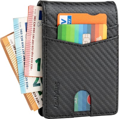 SIMPLYWAY® Pasjeshouder - 13 pasjes & briefgeld - Kaarthouder pasjes - incl. luxe cadeauverpakking - Creditcardhouder - Zwart - Portemonnee leer - Pasjeshouder Mannen Vrouwen