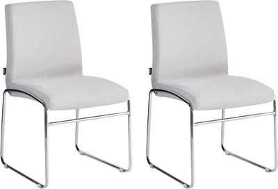 LECCO - Eetkamerstoel set van 2 - Lichtgrijs - Polyester