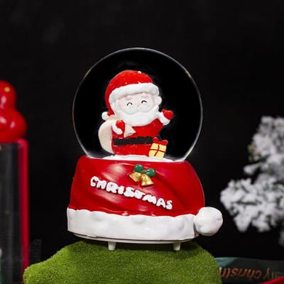Kerst 3D kristallen bol decoratie hars kristallen bol met sneeuwvlok glazen bol Thanksgiving cadeau vakantiedecoratie red
