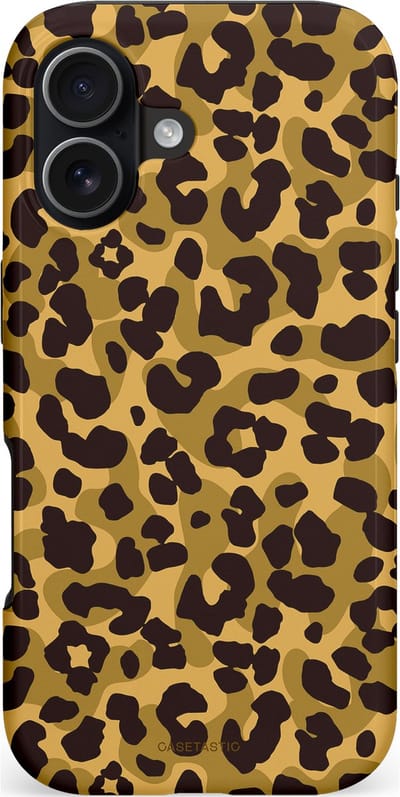 Casetastic hoesje geschikt voor Apple iPhone 17 - MagSafe - Dubbellaagse bescherming - Jungle Panter - Fashion Case - Zwart Crème Beige