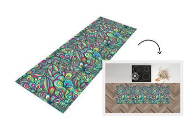 Keukenloper 150x50 cm - Keukenmat vinyl Fantasy - Design - Kleuren - Retro - Keukenmatten loper - Keuken vloerkleed tapijt