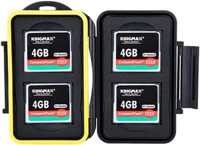 Geheugenopslagbehuizing voor 4x CF-kaarten - Waterproof en compact