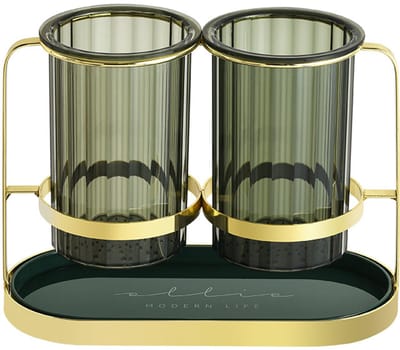 VHV - Tandenborstelhouder - Tandenborstelbeker - Badkamer organizer - Tandenborstel opbergdoos - Tandpasta houder - Bekerhouder badkamer - Badkamerprullenbak - Antislip tandenborstelhouder - Voor badkamer - Voor keuken - Voor kantoor