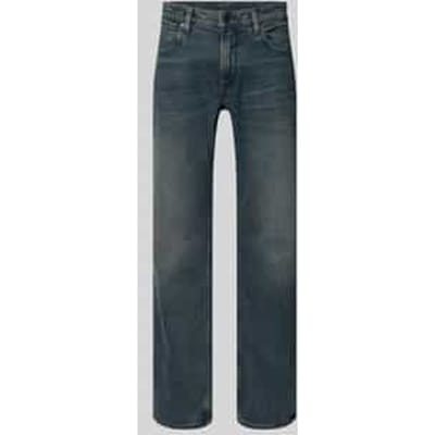 Straight fit jeans met logopatch, model 'Mosa'