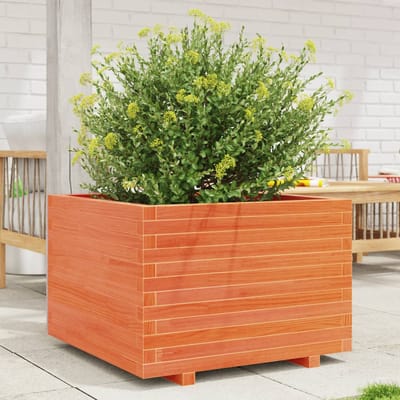 vidaXL - Plantenbak - 70x70x49,5 - cm - massief - grenenhout - wasbruin