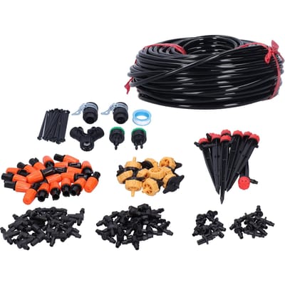 40M 4 7 Tuyau Système d'Irrigation de Jardin Kit d'Irrigation Goutte à Goutte Kit d'Arrosage pour Serre Pelouse black