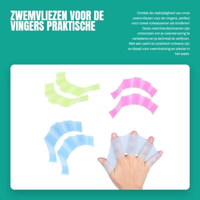Dailygoods- Zwemvliezen Zacht en Praktisch - Zwemhandschoenen - Zwemtrainingsuitrusting - Voor Volwassenen - Voor Kinderen - 3 Paar