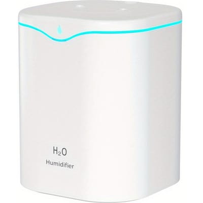 2000ml Luchtbevochtiger Dubbele spray Nevelmondstuk Koele Mist Grote capaciteit Kleurrijk Nachtlampje usb H2O Lucht Diffuser Bevochtiger Praktisch Gebruik wit