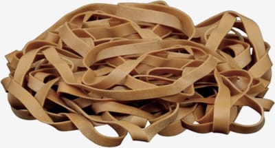 50gr - Elastiek - Ø 80mm - breedte 7mm - in zak ( postbode elastieken ) - ca 25 stuks