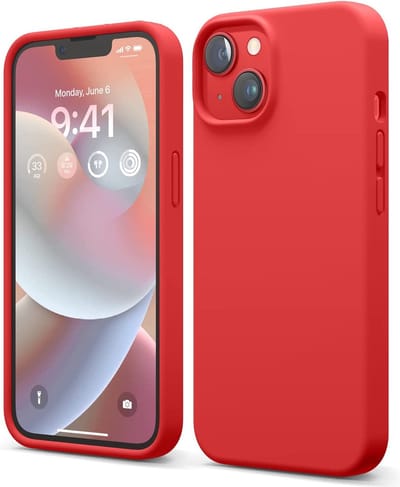 Casemania Hoesje Geschikt voor Apple iPhone 14 - Rood - Liquid Siliconen Back Cover