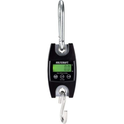 VOLTCRAFT HS-300 HS-300 Hangweegschaal Weegbereik (max.) 300 kg Resolutie 200 g werkt op batterijen Zwart