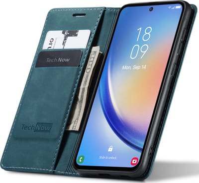 Hoesje geschikt voor Samsung Galaxy A35 - Book Case Leer Slimline Blauw