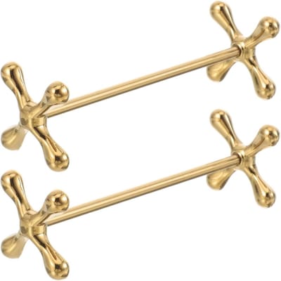 Set van 2 Gouden RVS Eetstokjes met Houder voor Keuken en Restaurant - Stijlvolle Tafeldecoratie en Bestek Organizer