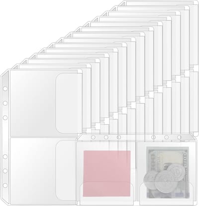 15-delige A6 Foto Card Binders Set, Waterdichte PVC 6-Gats Mappen, Ideaal voor Documenten en Foto's, Losbladige Oplossingen en Budgetvriendelijke Opbergfolders