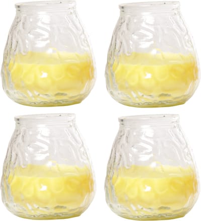 Citronella lowboy tafelkaars - 4x - 10 cm - 40 branduren - citrusgeur