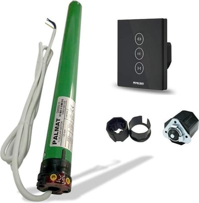 PALMAT Slimme en Handzame Set - Gordijnschakelaar – Spraakbediening voor Garagedeur, Rolluiken of Jaloezieën – Amazon Alexa en Google Home – Beschikbare App -  40SW - 30Kg - Zwart