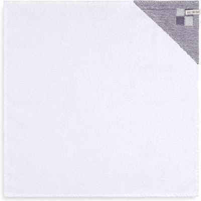 Knit Factory Theedoek Block - Linnen theedoek - Keukenhanddoek - Keukendroogdoeken - Vaatdoeken - Vierkant - Ecru/Violet - Lichtgroen - 65x65 cm