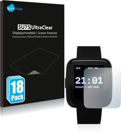 Savvies - Screenprotector voor Pine64 PineTime - Folie Beschermfolie transparant 18 Stuks