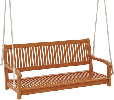 COSTWAY Schommelbank, 2-zits, veranda-schommel, belastbaar tot 360 kg, hangbank, tuinschommel om op te hangen, schommelbank van acaciahout, schommel voor terras, tuin en balkon