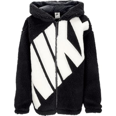 Teddy Bear Dames W Sportswear Logo Hoogpolig jack Zwart/zeil