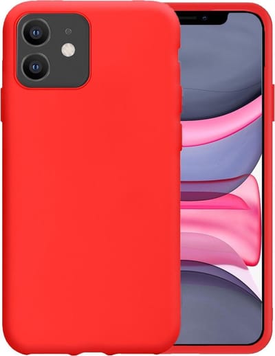 Hoesje - Geschikt voor Apple iPhone 11 - Sterk & Shockproof - Hoes Cover - Siliconen Case - Telefoonhoesjes - Rood