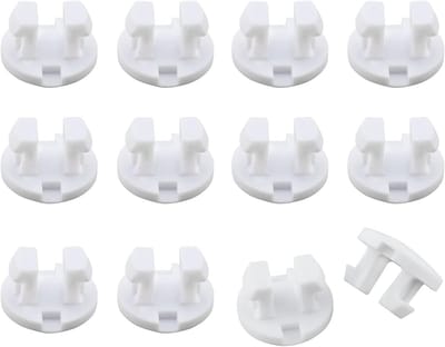 12 Stuks Jaloezieën onderste roede eindplug - Jaloezie plug - Trekkoord ronde kop afdichting - Gordijn accessoires-Onderste rail snoer afdekking knop witte kleur tape vergrendeling plug