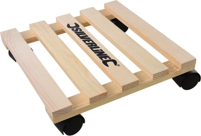 Silverline Vierkante plantentrolley - massief beukenhout - 30 x 30 cm - 60 kg draagvermogen