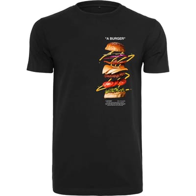 Mister Tee - A Burger Heren T-shirt - S - Zwart