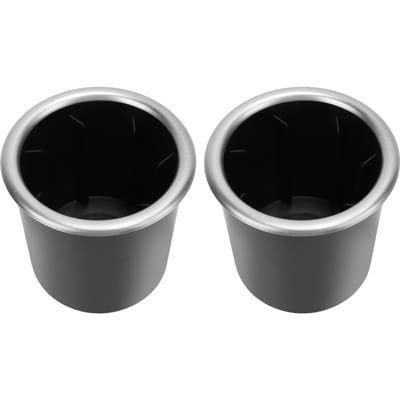 2 Stuks Bekerhouder Inzetstuk 85 mm Dempende Voering Veelzijdige Drankblikhouder voor Camper Dek Terras Boot Trailer Tafel Bank black